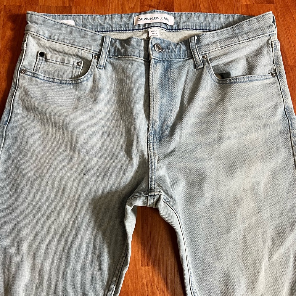 CALVIN KLEIN JEANS MENS SKINNY FIT STRETCH LIGHT BLUE SIZE 36 X 30